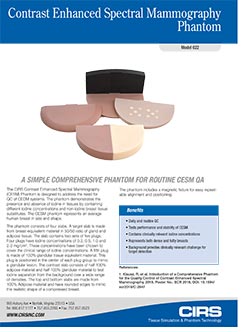 Contrast Enhanced Spectral Mammography Phantom Datasheet