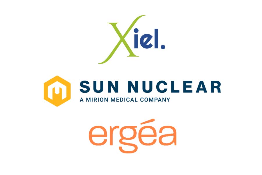 Ergea-Xiel-Sun-Nuclear-partnership-April-2026 Xiel logo with Ergea logo and Sun Nuclear logo